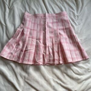 Pink Plaid Women's Skirt